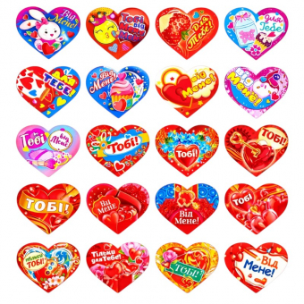 Купить Валентинки 50 х 42 мм.(микс) оптом